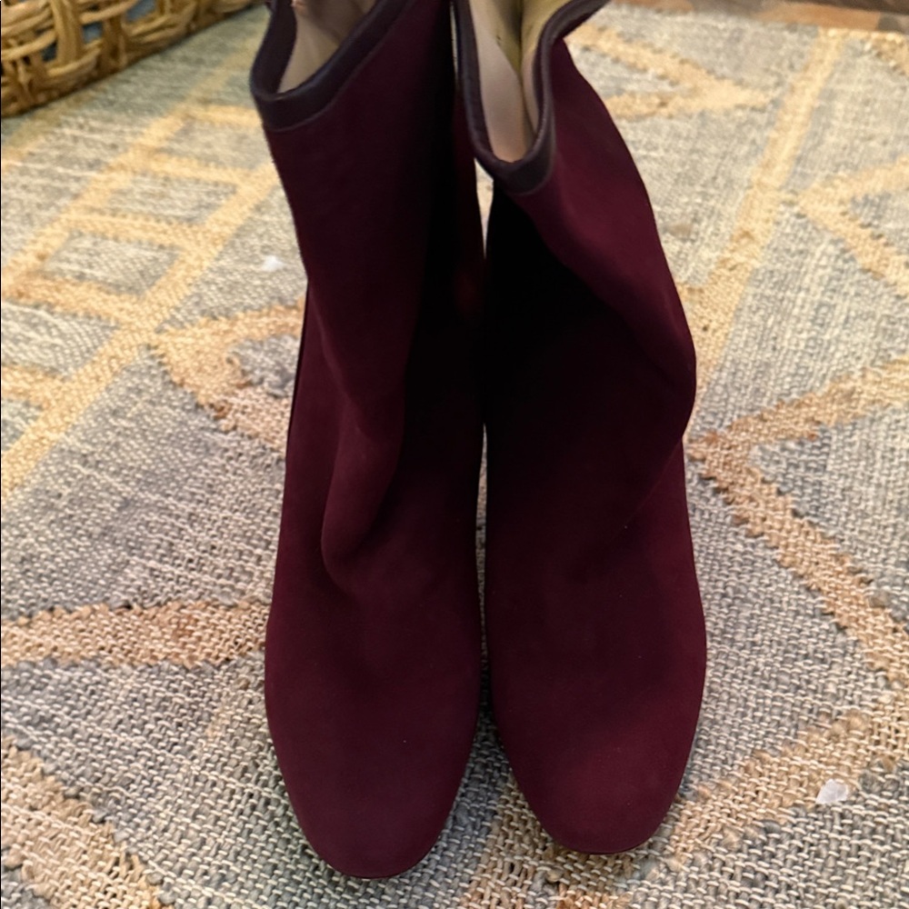 Stuart Weitzman Burgundy Ankle Boots